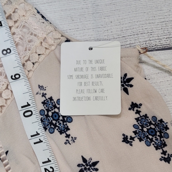 Boho Mini Dress Sleeveless Ivory Taylor & Sage Juniors Size Small - Picture 10 of 12